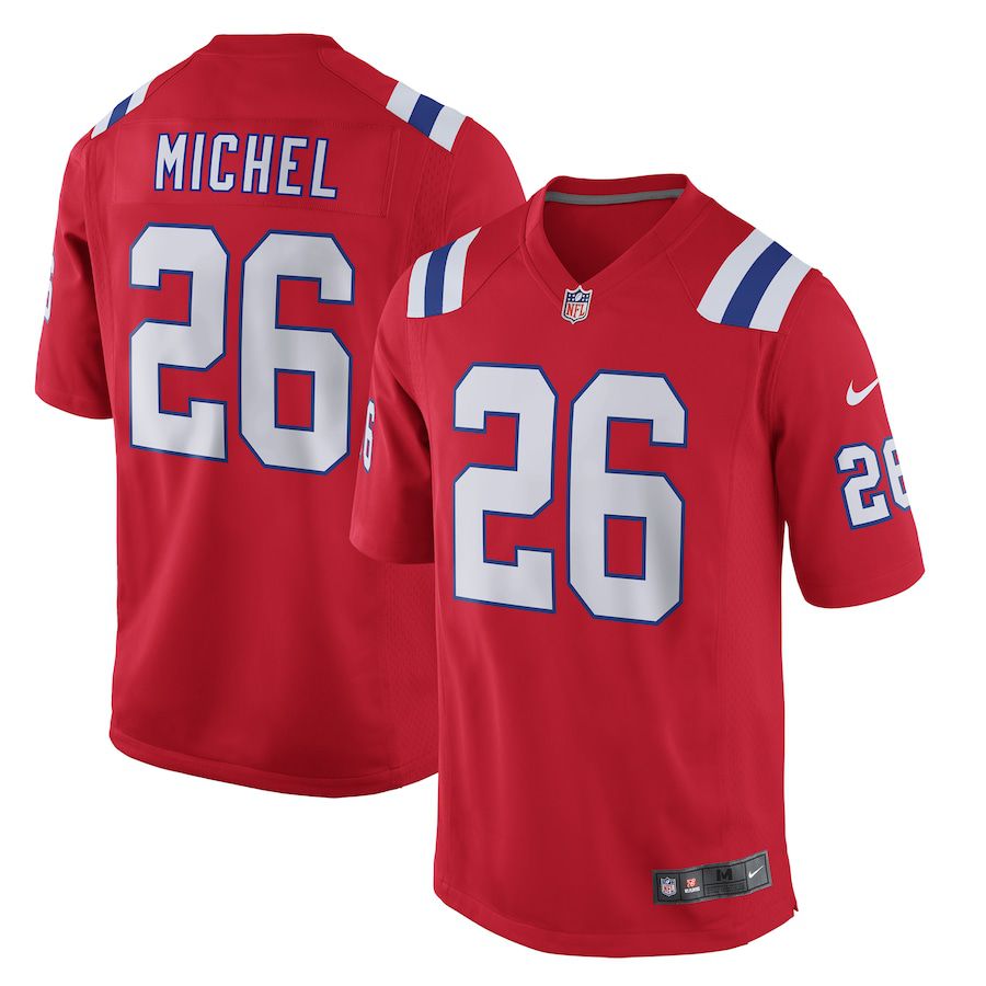 Men New England Patriots #26 Sony Michel Nike Red Alternate Game NFL Jersey->new england patriots->NFL Jersey